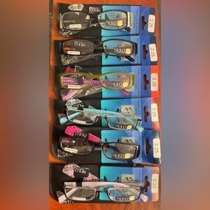 Bundle lot of 6 NEW Designer Reading Glasses Fashion style Multi Pack 2.25 Metal